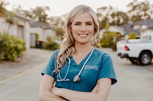 Community nurse providing nursing support through East Coast Care Connect.